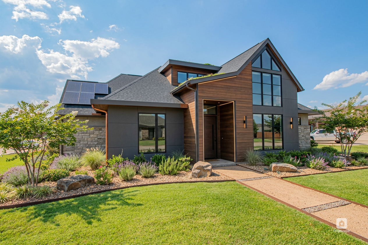 Exterior property image used to promote an open house