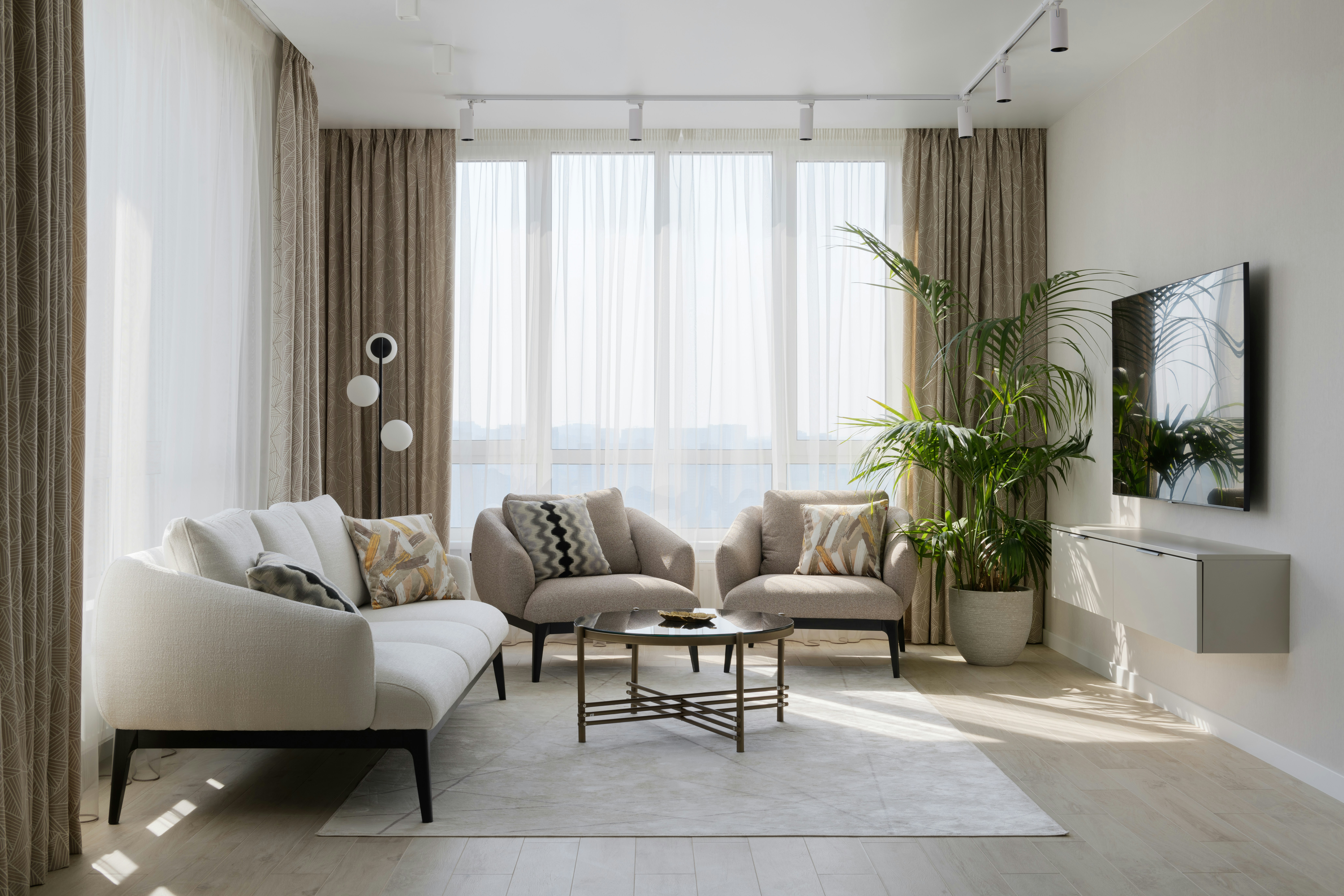 Bright living room serving as a hero frame in a real estate listing video